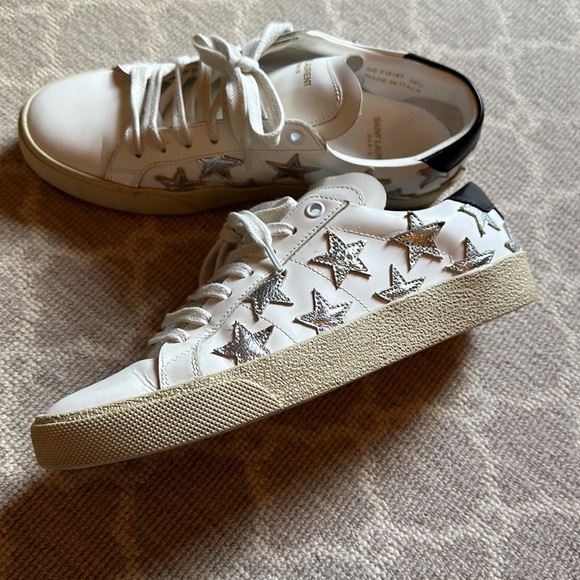 Saint Laurent Silver Star sneakers, flat heel leather up alpha / bufalino 38.5 - Picture 6 of 12